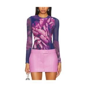 Cami Nyc Sheer Macro Floral Brooks Bodysuit Size S NWT